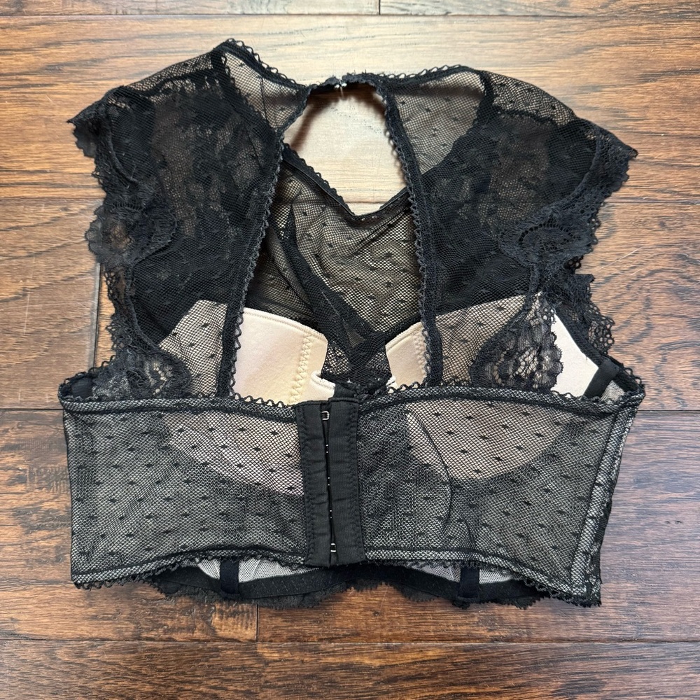 Victoria’s Secret black lace high neck dream angels bra top - Picture 2 of 3